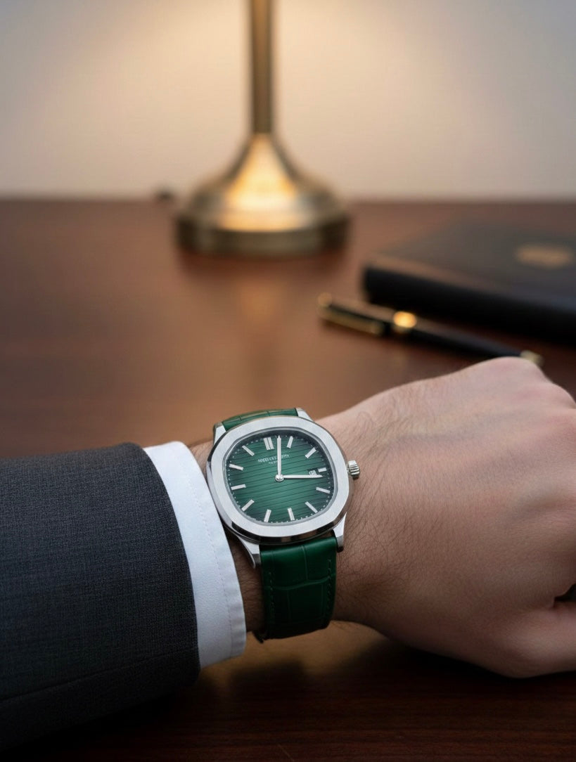 Patel Philippe Green leather Strap Watch