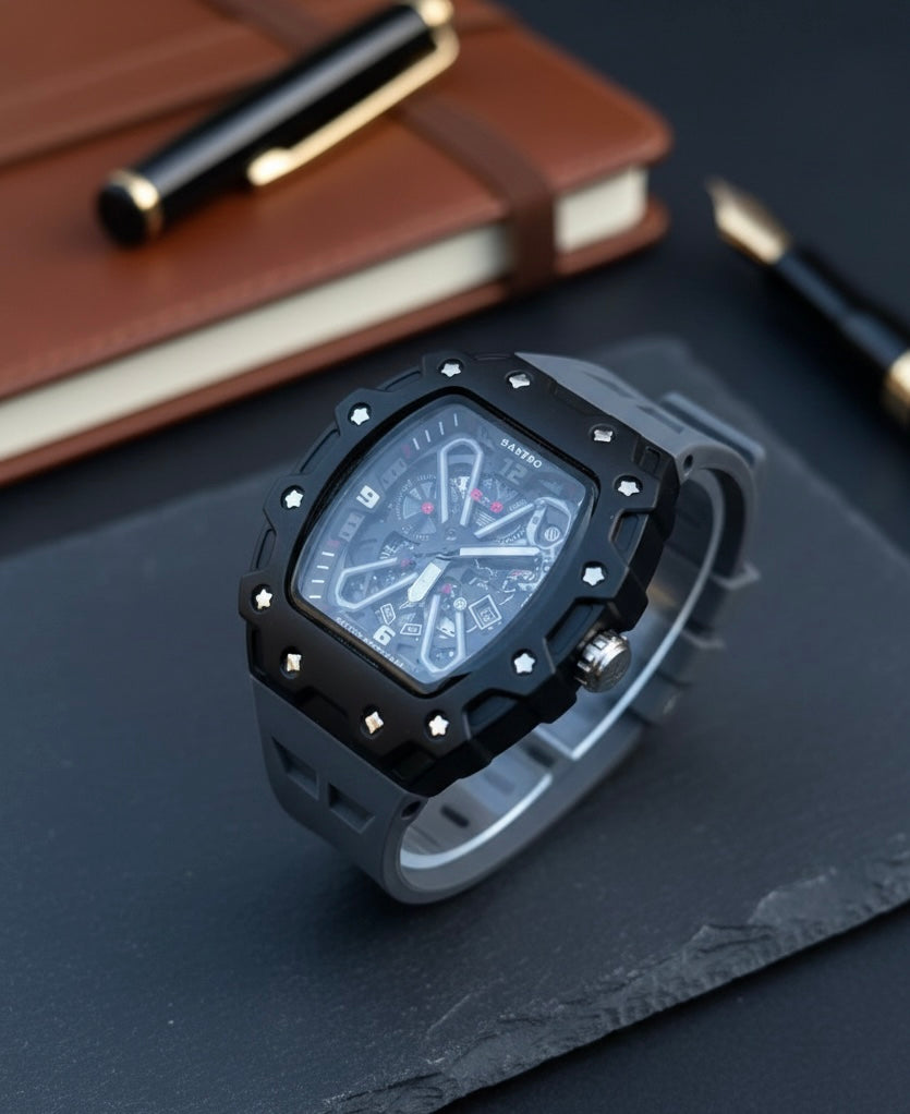 Luxury Men Watch with Skeleton Dial