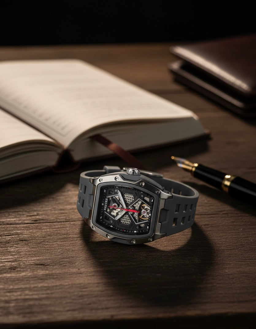 Luxury Men Watch with Skeleton Dial