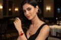 Ladies Complete Jewellery Set with Watch(Red)
