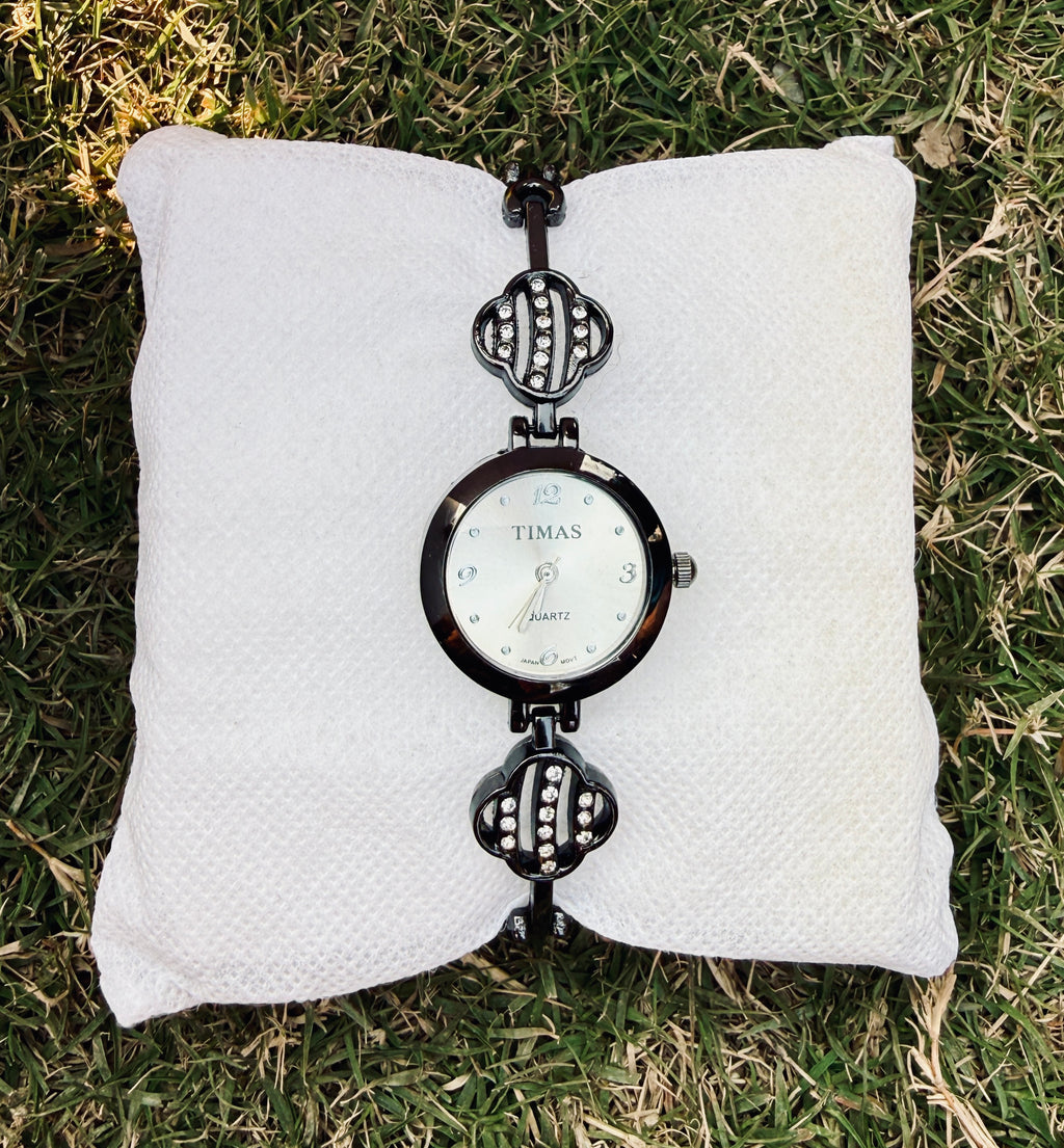 Ladies Complete Jewellery Set with Watch(Black)